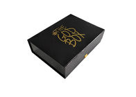 الذهب ختم الشعار مطبوعة طية علب الهدايا ، كتاب على شكل ورقة هدية مربع المزود