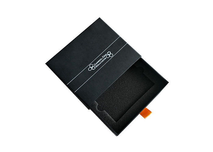 اللون صندوق تخزين الورق الثقيل الأسود ، صندوق الهدايا مع فتحة رغوة المزود